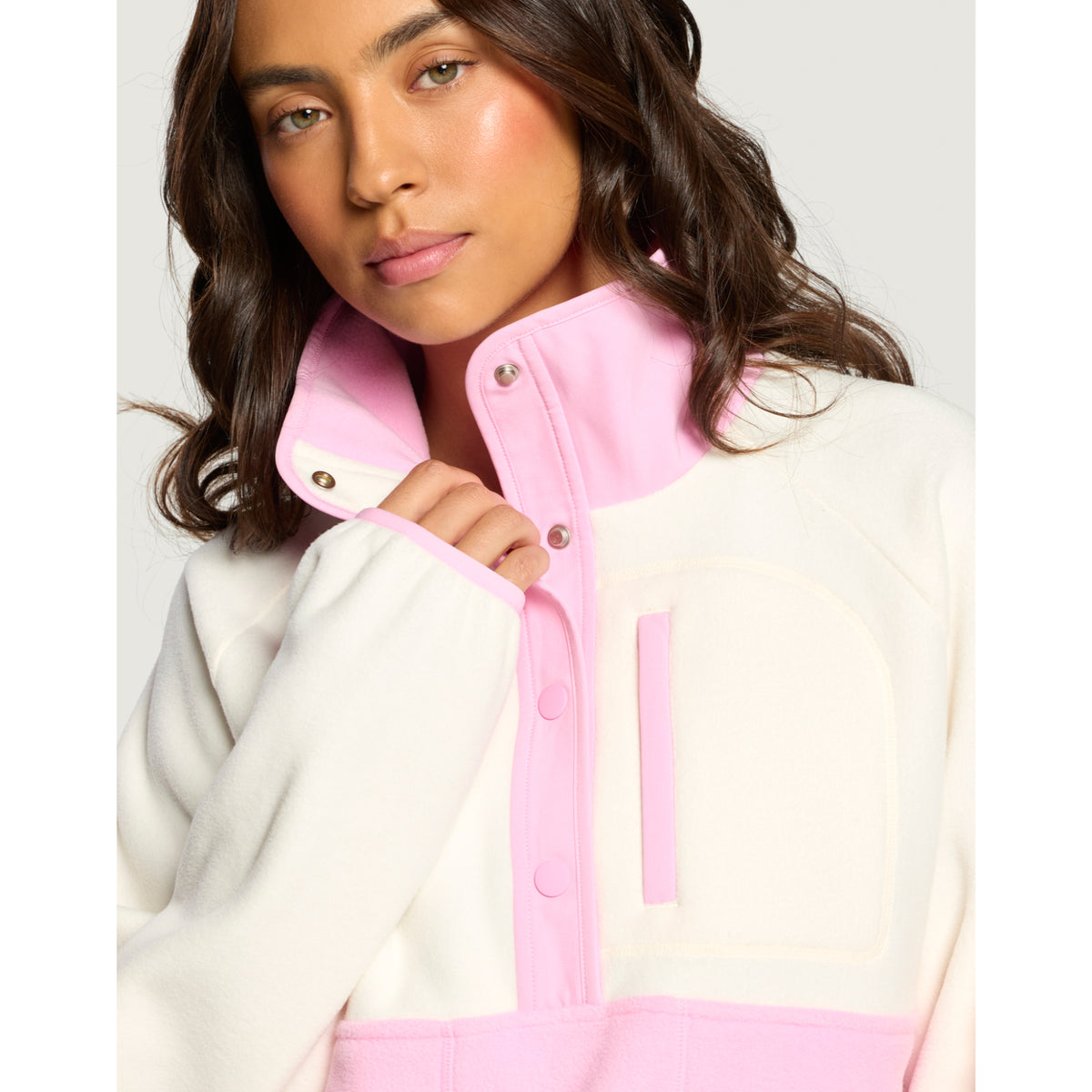 Gym+Coffee Snap Polar Fleece (Ladies) - Pink Blossom