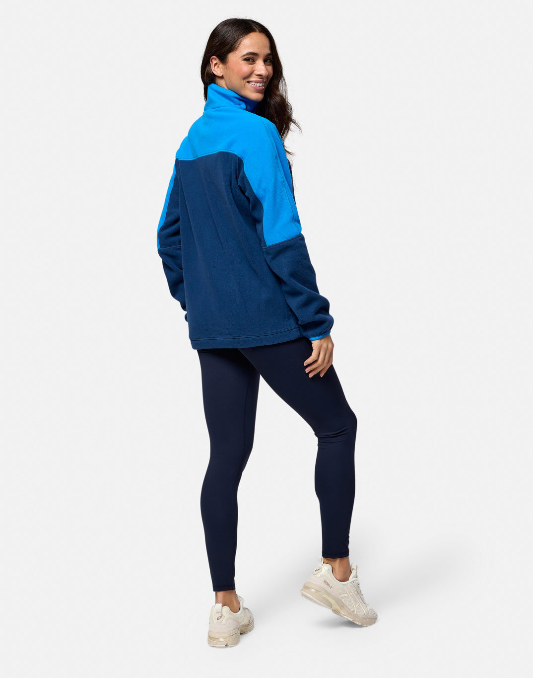 Gym+Coffee Half Zip Polar Fleece (Unisex) - Petrol Blue