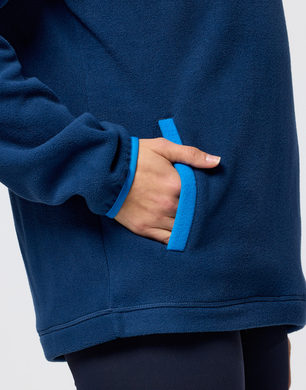 Gym+Coffee Half Zip Polar Fleece (Unisex) - Petrol Blue