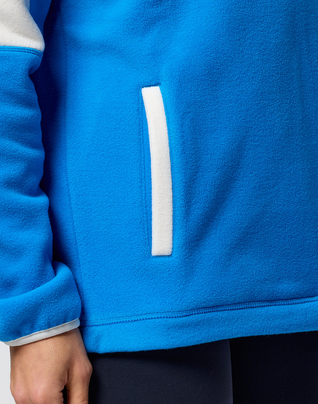 Gym+Coffee Half Zip Polar Fleece (Unisex) - Sky Blue