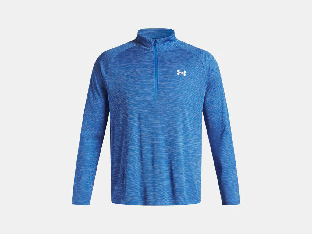 Under Armour Tech™ Textured ½ Zip  (Men's) - Blue Atlantis / White