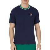 Fila Pro Tennis Heritage T-Shirt (Mens) - Navy/Green