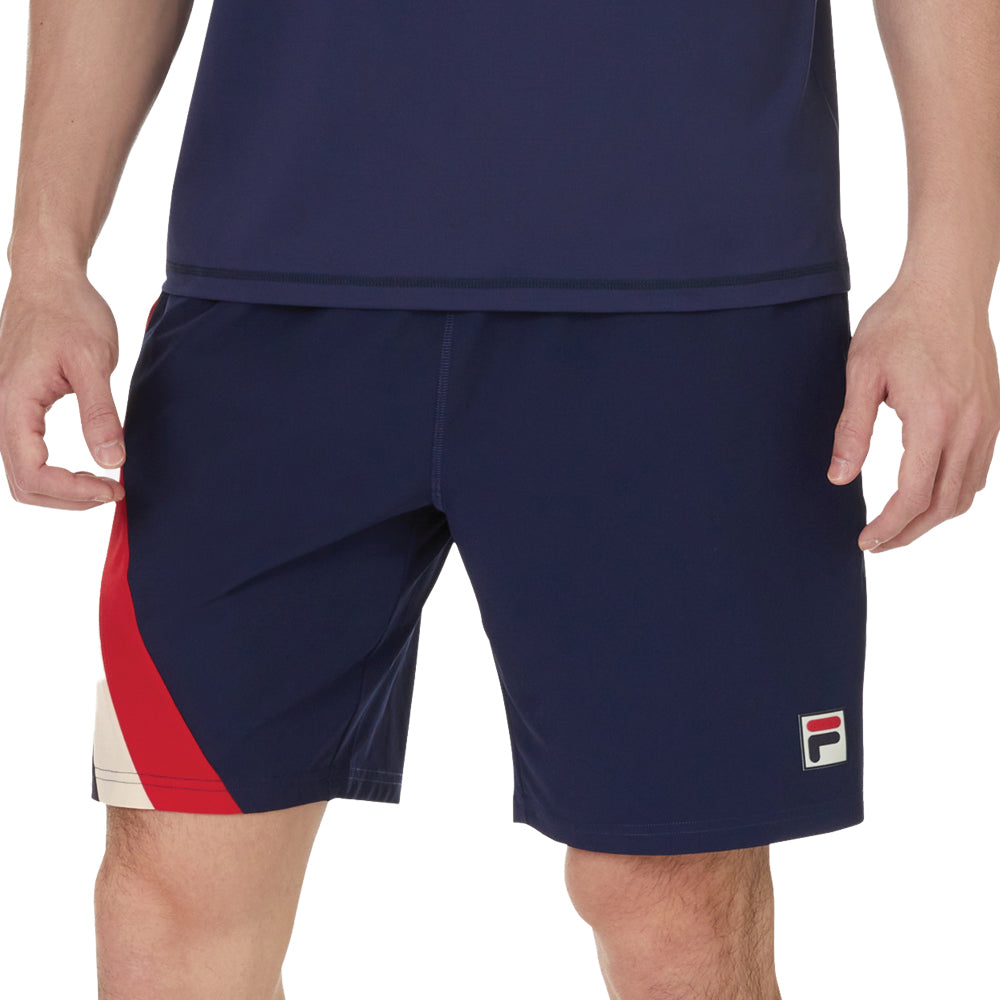Fila Pro Tennis Heritage Woven Short (Mens) - Navy/Red