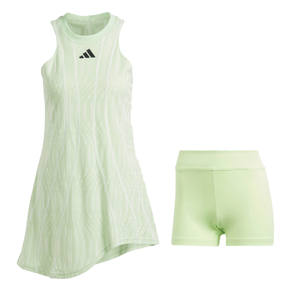 Adidas Melbourne AirChill Pro Tennis Dress (Ladies) - Semi Green Spark/Green Spark