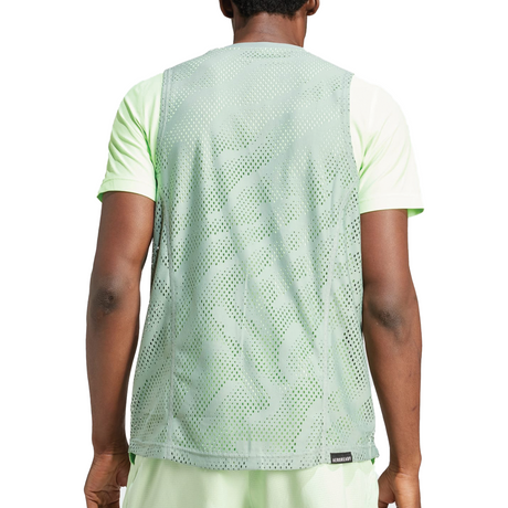 Adidas Melbourne Pro Mesh Tennis Tee (Mens) - Silver Green/Green Spark