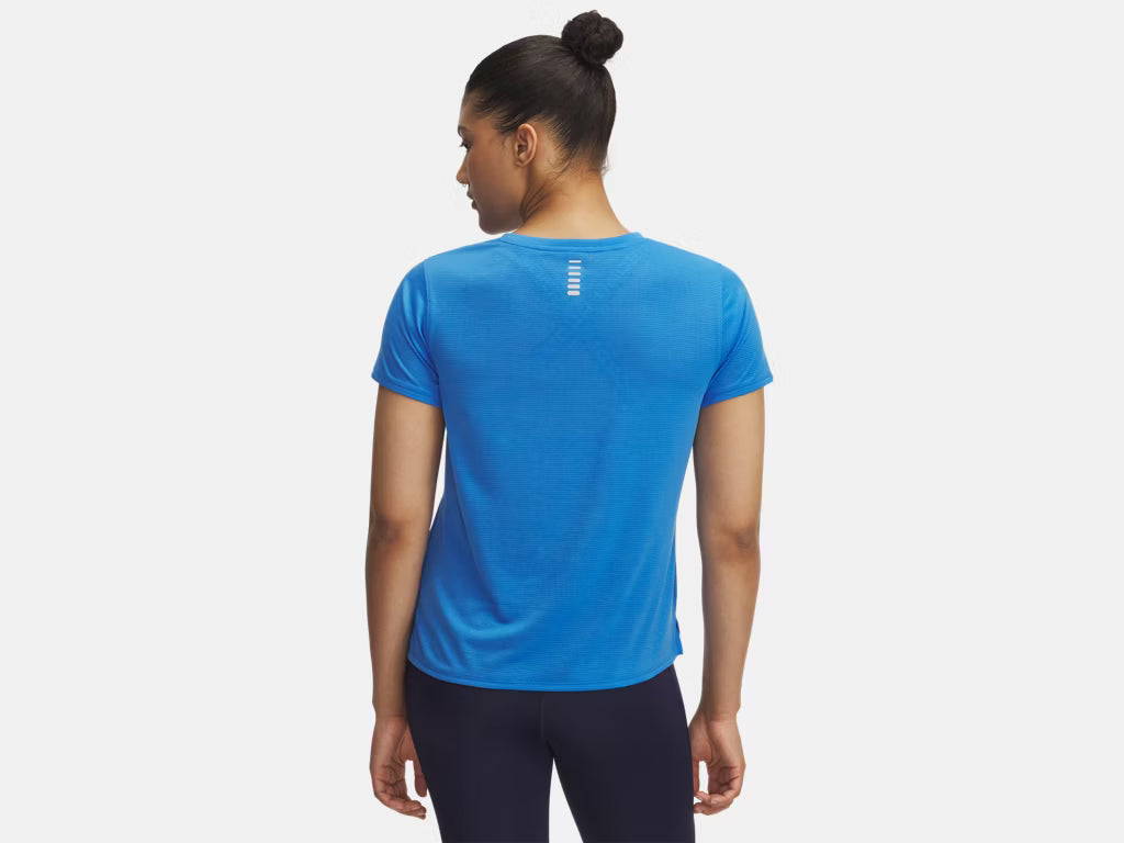 Under Armour Launch Short Sleeve Top (Ladies) - Blue Atlantis / Reflective