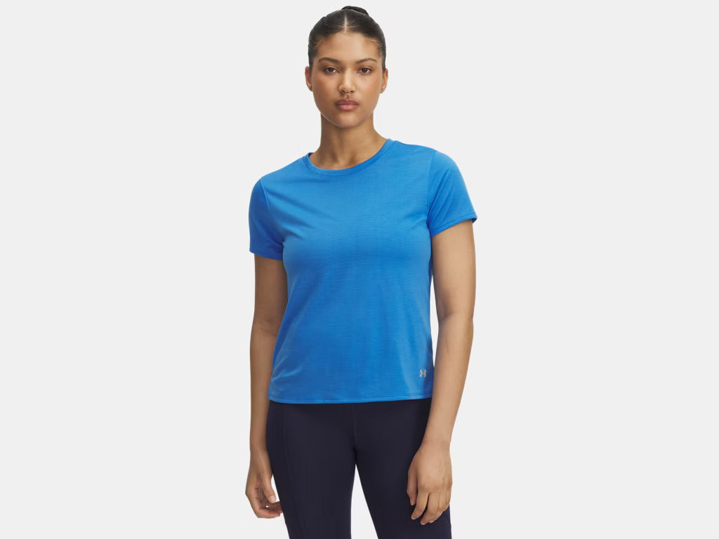 Under Armour Launch Short Sleeve Top (Ladies) - Blue Atlantis / Reflective