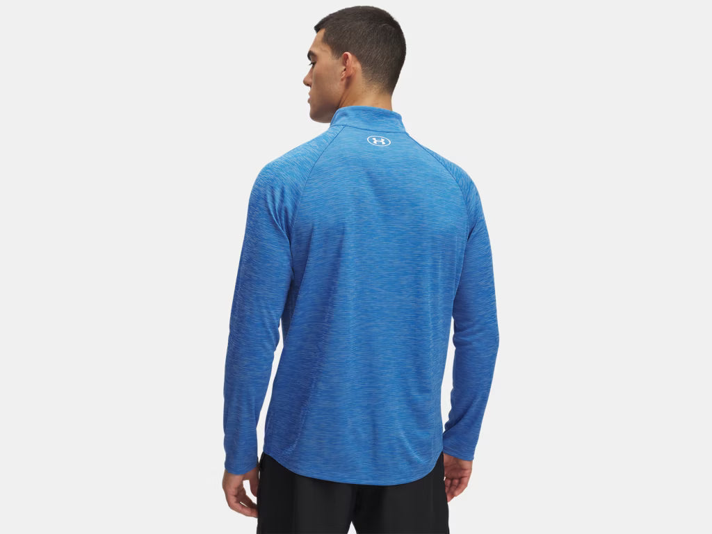 Under Armour Tech™ Textured ½ Zip  (Men's) - Blue Atlantis / White