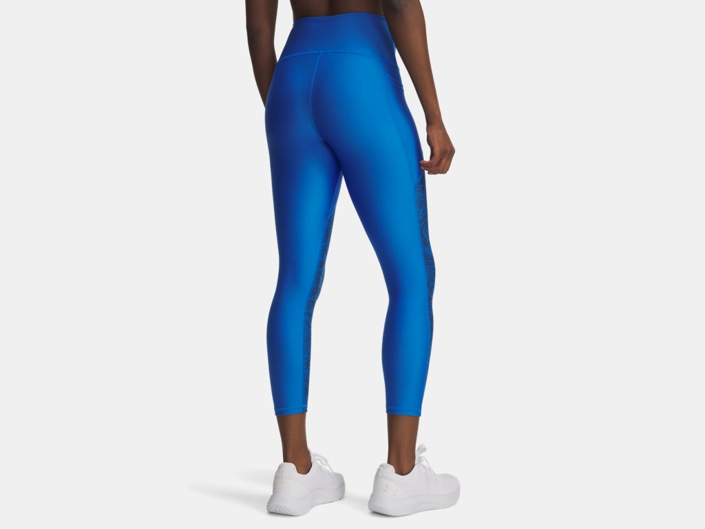 Under Armour Tech Printed Panel Ankle Leggings (Ladies) - Blue Atlantis / White