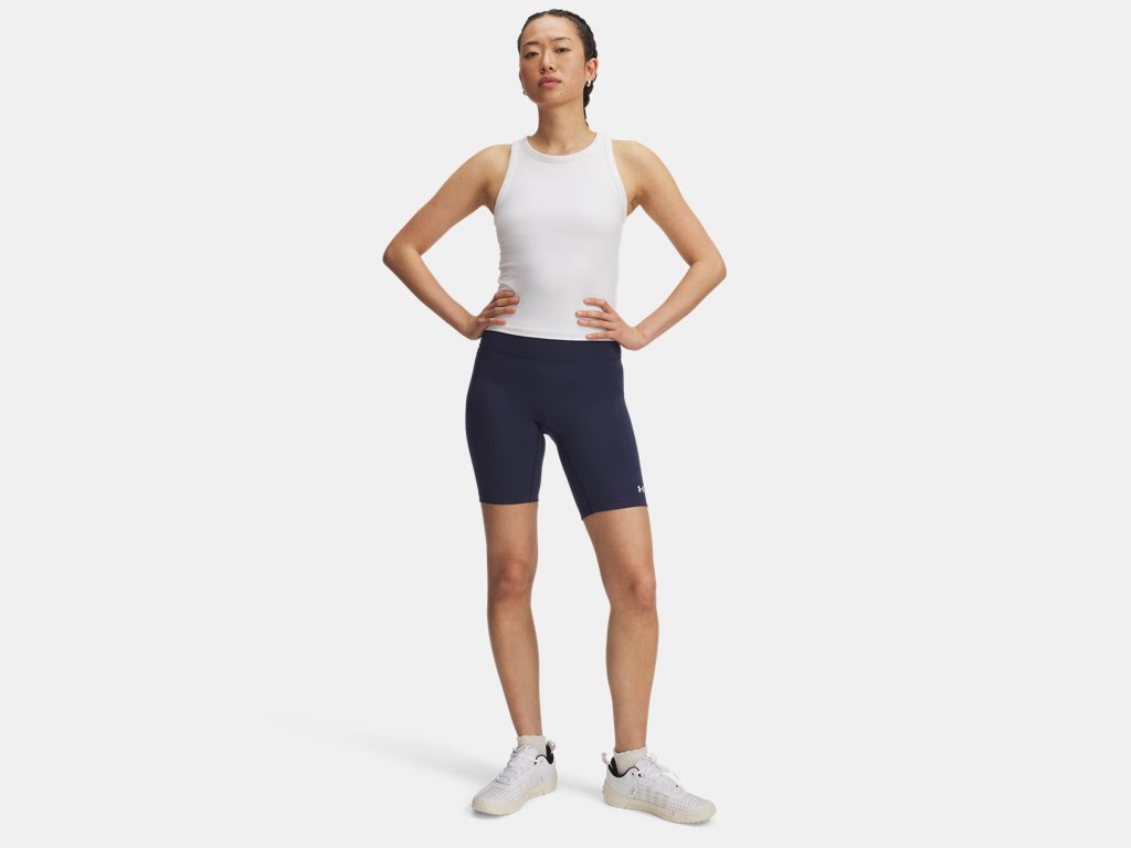 Under Armour Motion 8" Bike Shorts (Ladies) - Washed Navy / White