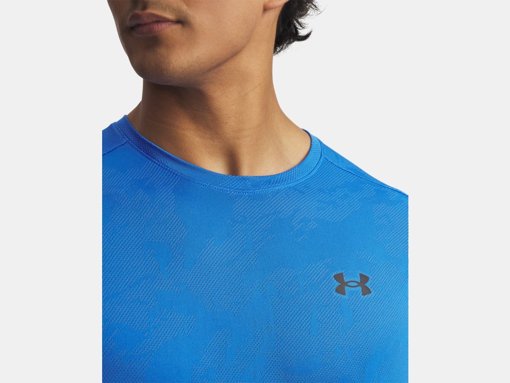 Under Armour Tech Vent Jacquard Short Sleeve Top (Men's) - Blue Atlantis / Black