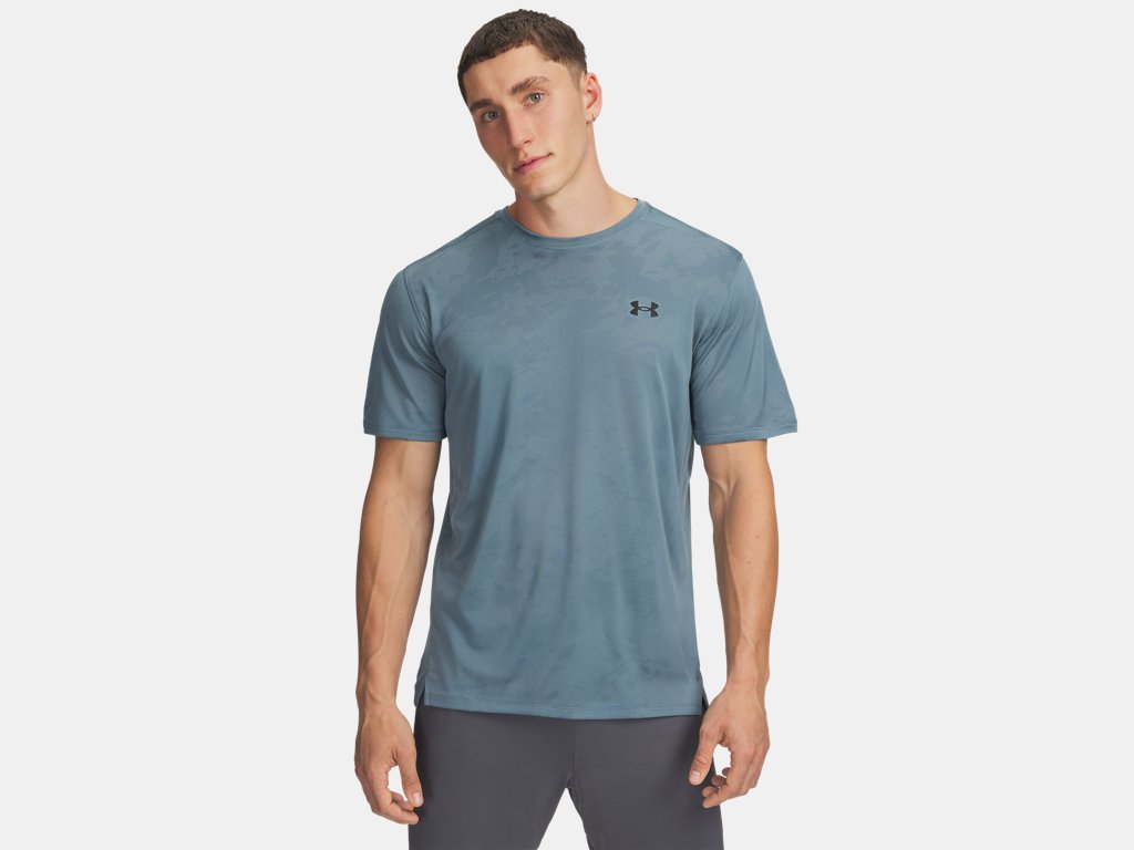 Under Armour Tech Vent Jacquard Short Sleeve Top (Men's) - Jasper Blue / Black