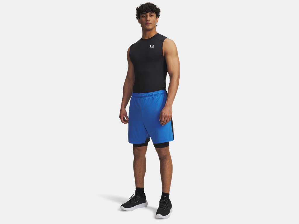 Under Armour Tech Vent 2-in-1 Shorts (Men's) - Blue Atlantis / Black / Black