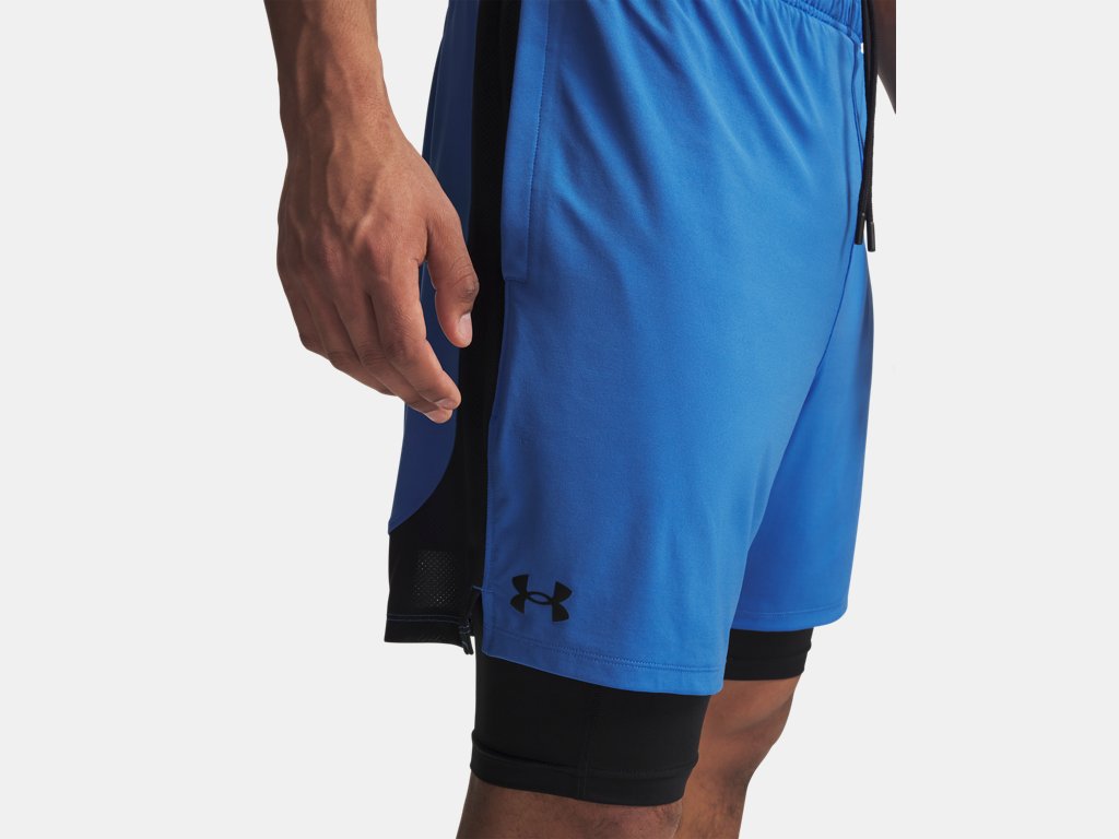 Under Armour Tech Vent 2-in-1 Shorts (Men's) - Blue Atlantis / Black / Black