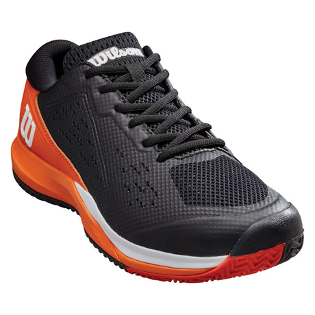 Wilson Rush Pro Ace All Court Tennis Shoes (Mens) - Black/Vermillion Orange/White no