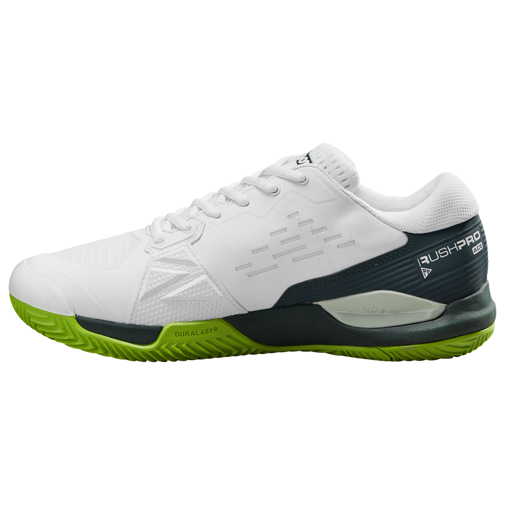 Wilson Rush Pro Ace Clay Court Tennis Shoes (Mens) - White/Ponderosa Pine/Jasmine Green