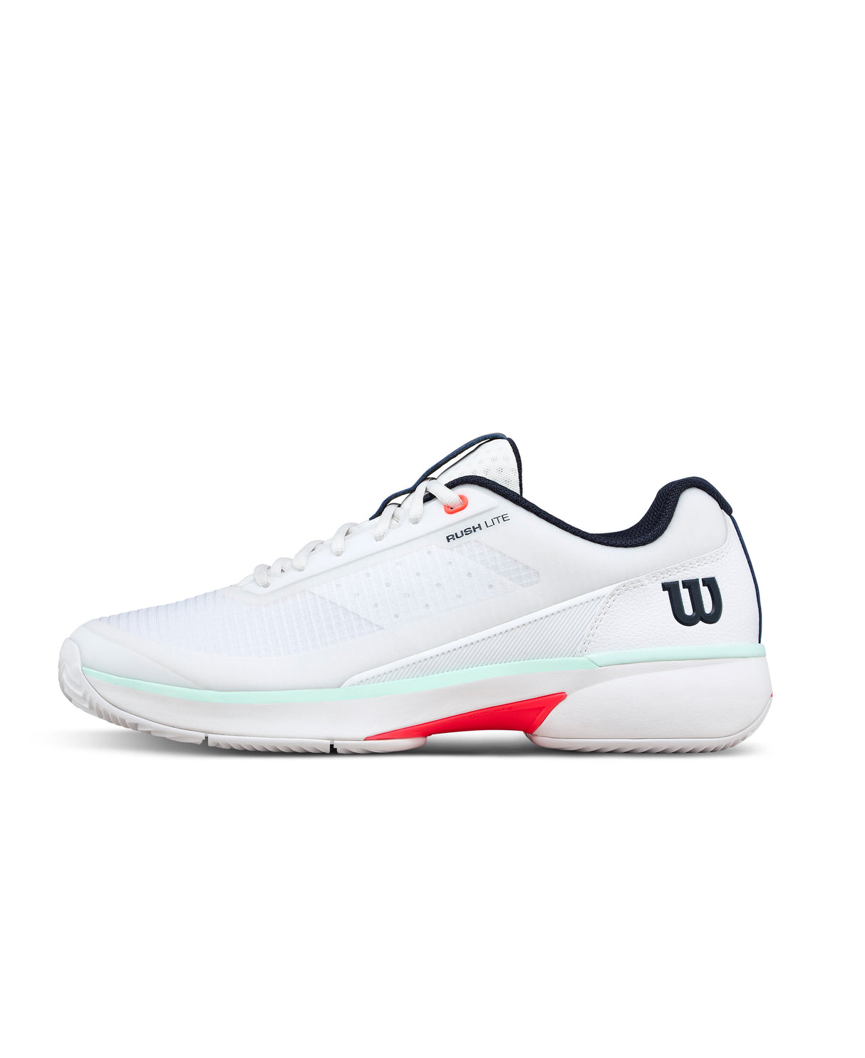 Wilson Rush Lite 5 All Court Tennis Shoes (Mens) - White/Bay/Fiery Coral