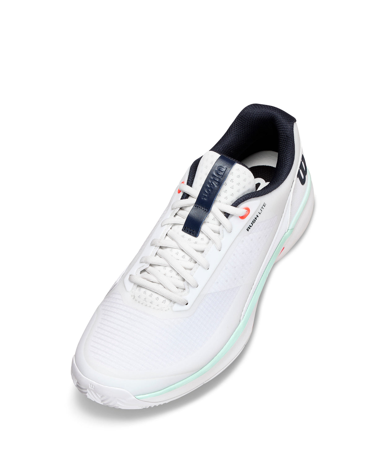 Wilson Rush Lite 5 All Court Tennis Shoes (Mens) - White/Bay/Fiery Coral