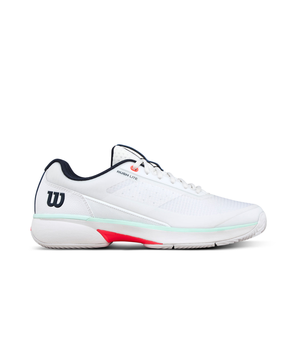 Wilson Rush Lite 5 All Court Tennis Shoes (Mens) - White/Bay/Fiery Coral