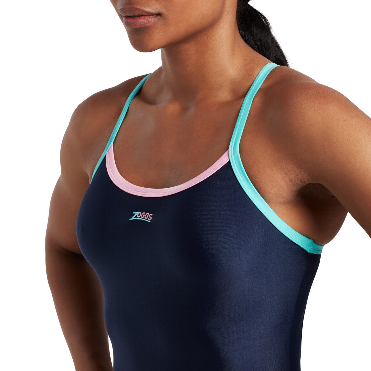 Swimming Costume Zoggs Cannon Strike Back Women -Navy/Mint/Pink