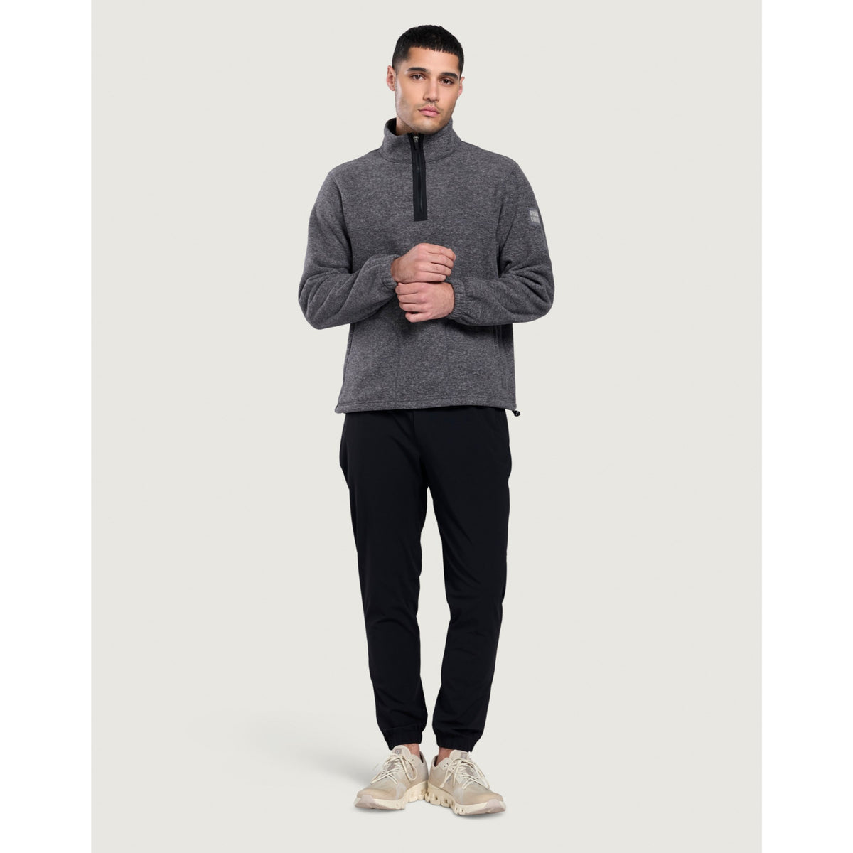 Gym+Coffee Half Zip Polar Fleece (Mens) - Dark Heather Grey