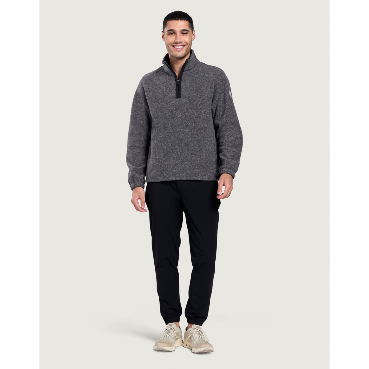 Gym+Coffee Half Zip Polar Fleece (Mens) - Dark Heather Grey - photo 4