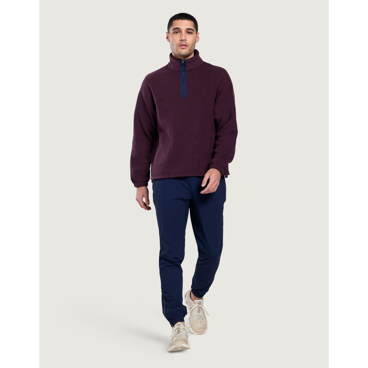 Gym+Coffee Half Zip Polar Fleece (Mens) - Grape Noir