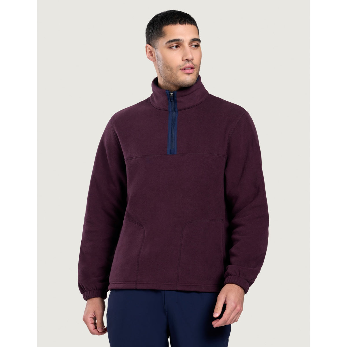 Gym+Coffee Half Zip Polar Fleece (Mens) - Grape Noir - photo 3