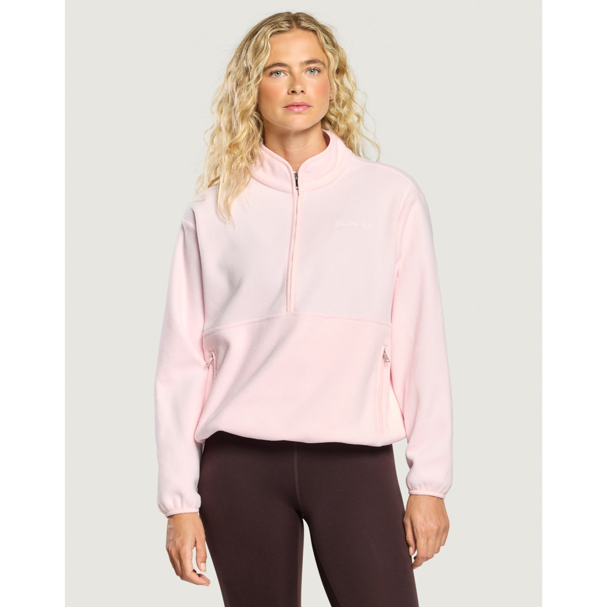 Gym+Coffee Polar Half Zip Fleece (Ladies) - Ballet Pink