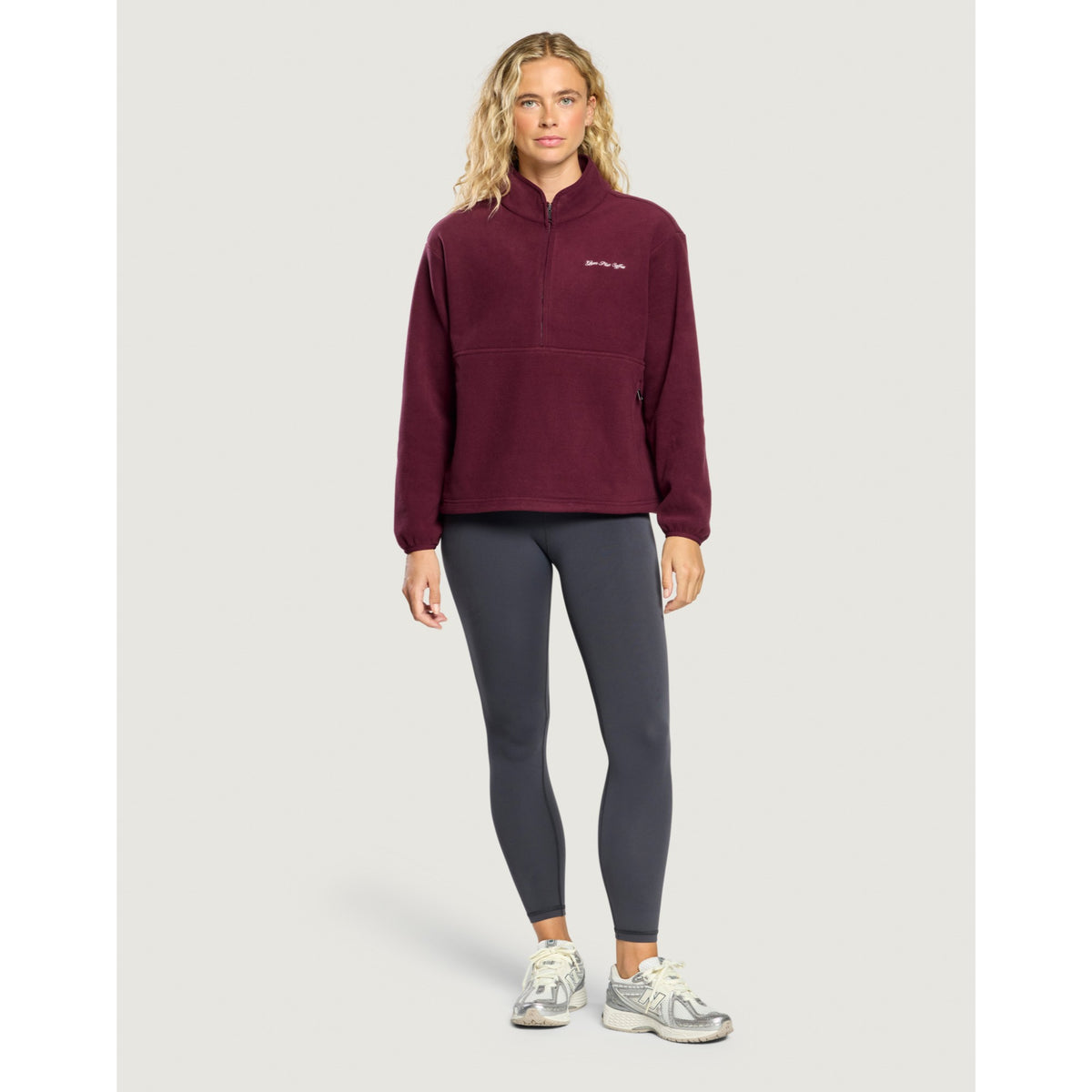 Gym+Coffee Polar Half Zip Fleece (Ladies) - Cherry Crush