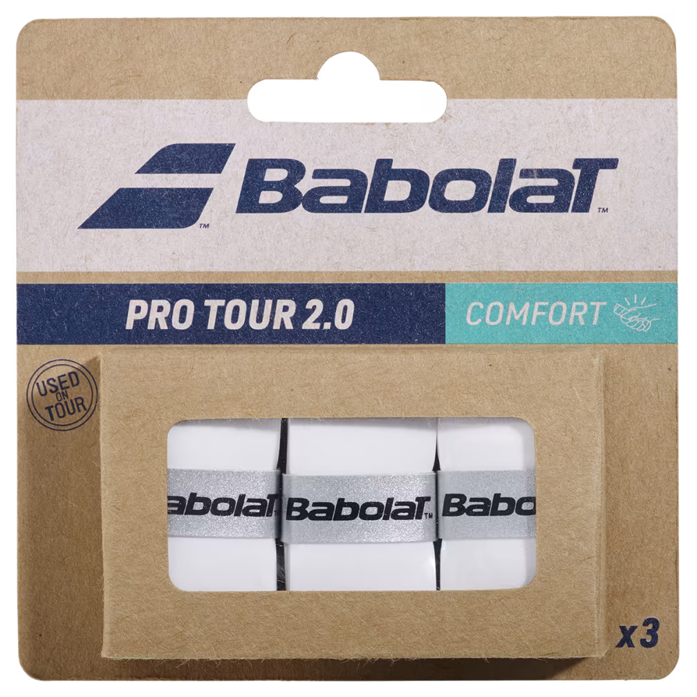 Babolat Pro Tour 2.0 Overgrip - White (3 Pack)