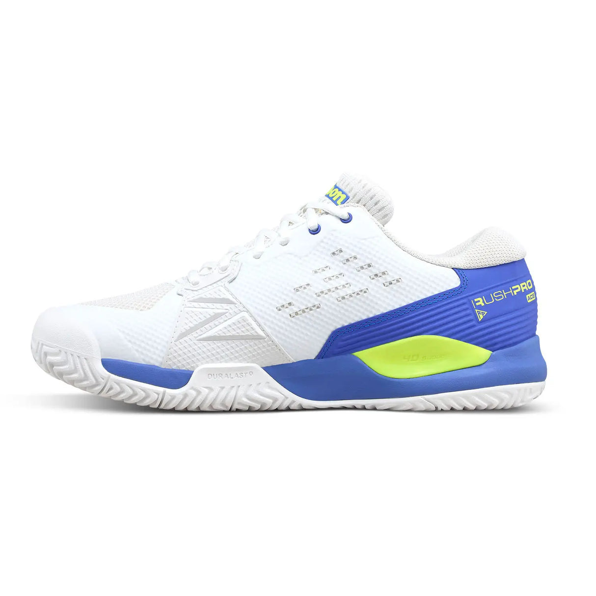 Wilson Rush Pro Ace All Court Tennis Shoes (Mens) - White/Amparo Blue/Safety yellow