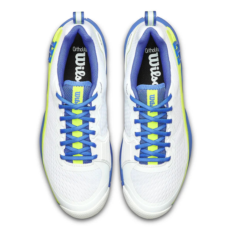 Wilson Rush Pro 4.5 All Court Tennis Shoes (Mens) - White / Amparo Blue / Safety Yellow