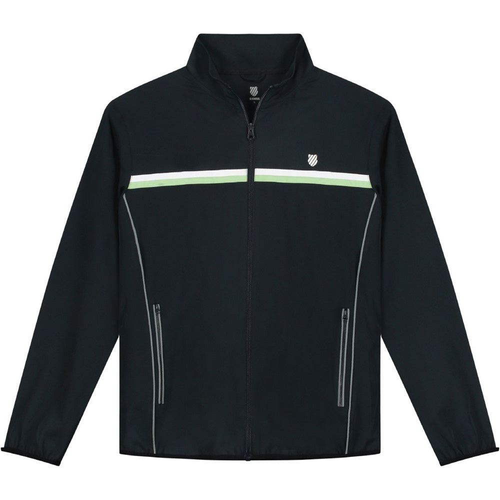 K-Swiss Hypercourt Tracksuit Jacket 3 (Mens) - Blue Grey/Soft Neon Green