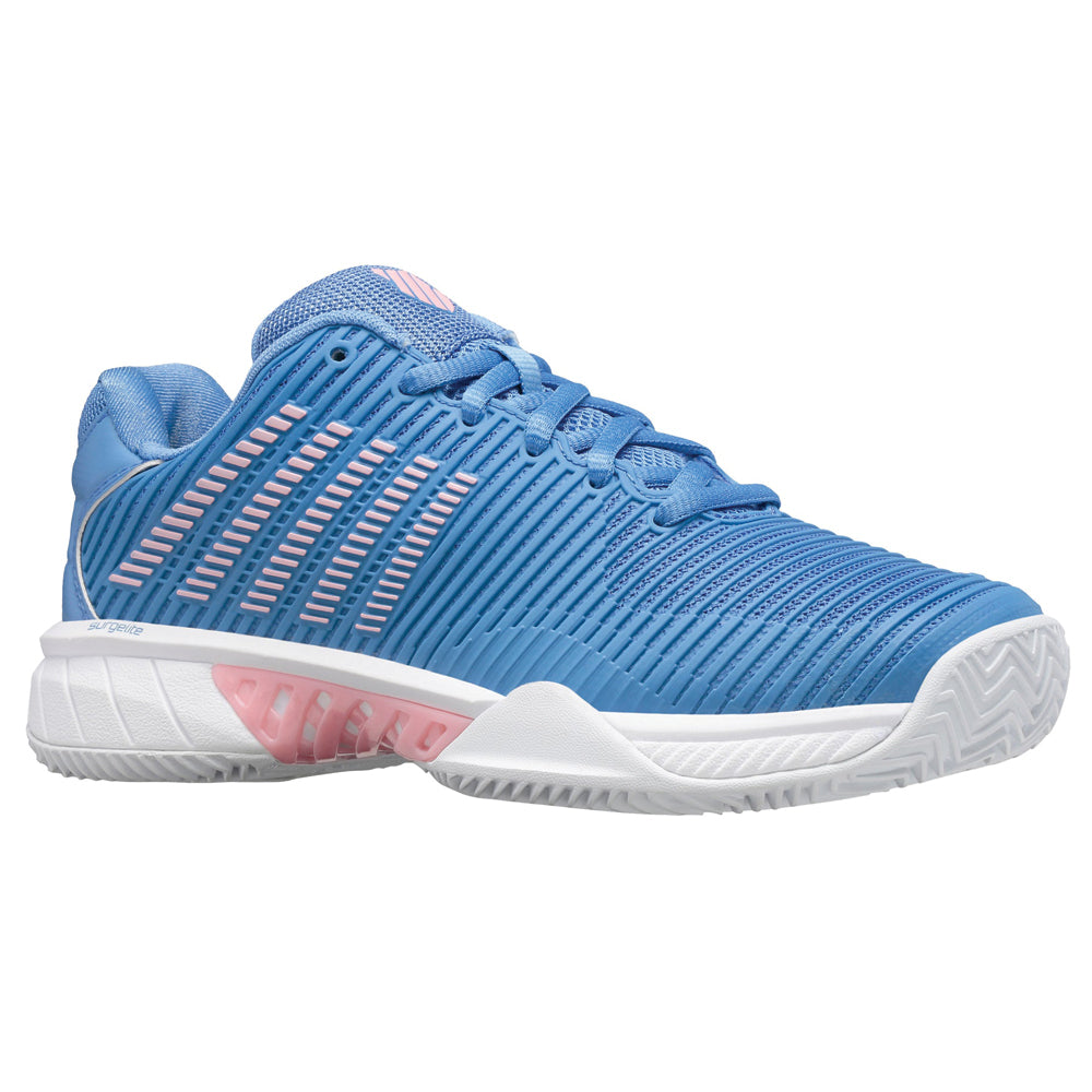 K-Swiss Hypercourt Express 2 HB Tennis Shoes (Ladies) - Silver Lake Blue/White/Orchid Pink