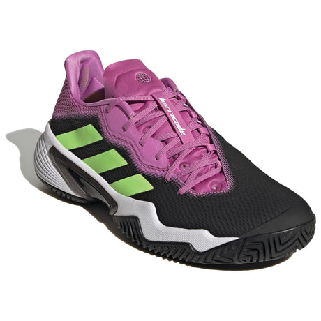 adidas Barricade Tennis Shoes (Mens) Carbon/Signal Green/Pulse Lilac