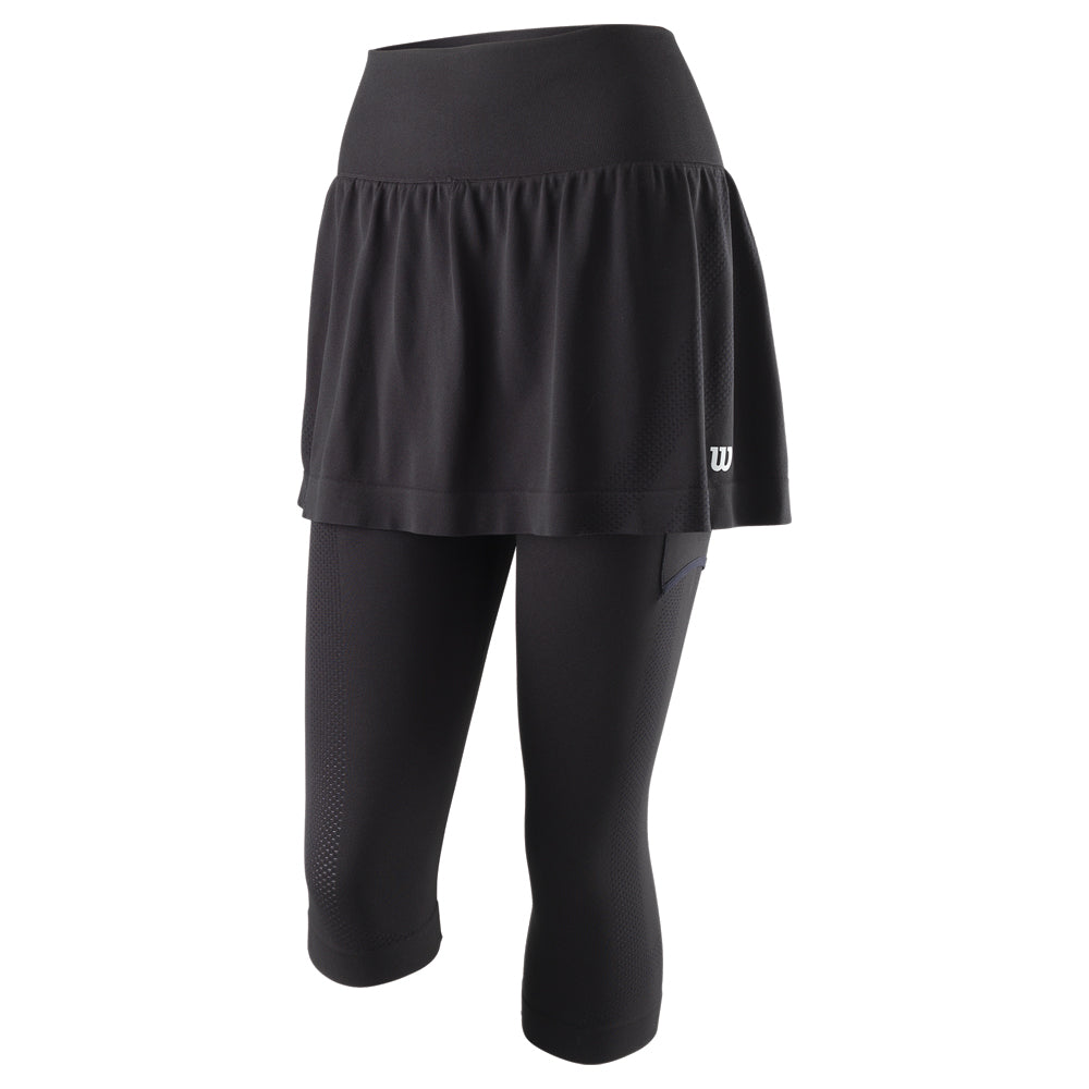 Wilson Seamless Tennis Capri Skort (Ladies) - Black