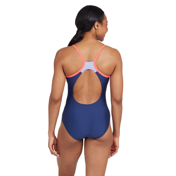 Swimming Costume Zoggs Cannon Strike Back Women - Navy/Purple/Red