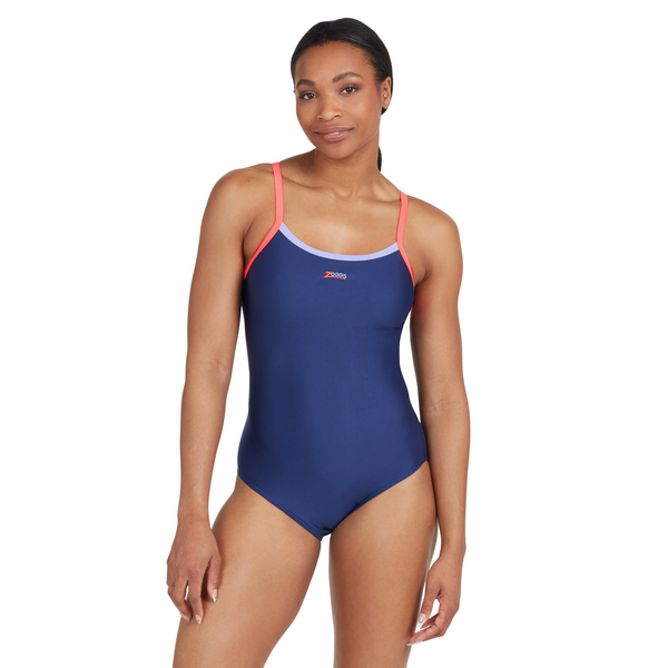 Swimming Costume Zoggs Cannon Strike Back Women - Navy/Purple/Red