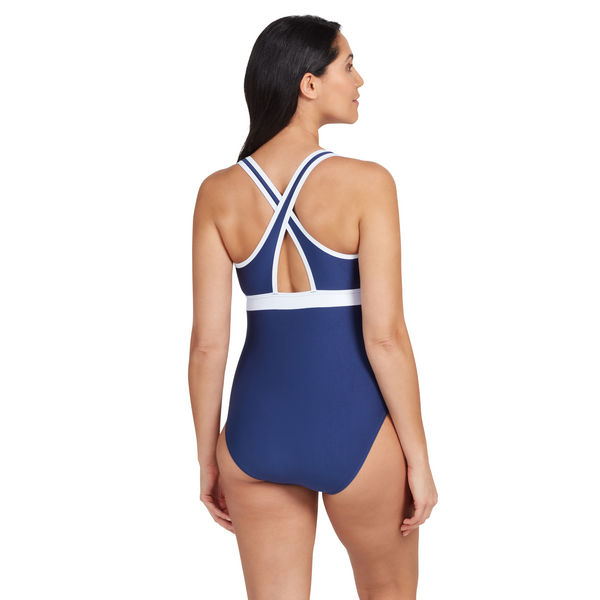 Swimming Costume Zoggs Dakota Crossback Women - Navy/White