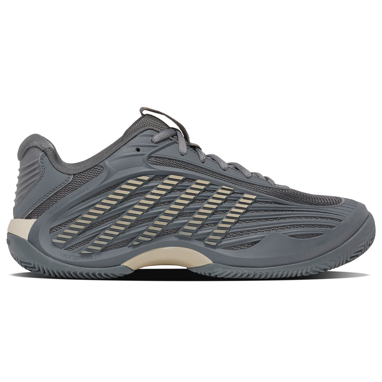 K-Swiss Hypercourt Express 3 Clay Court Tennis Shoe (Mens) - White Cap Grey/Pale Khaki/Turbulence