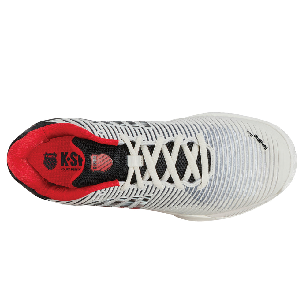 K-Swiss Hypercourt Express 2 HB (Mens) - Bright White/Stretch Limo/High Risk Red