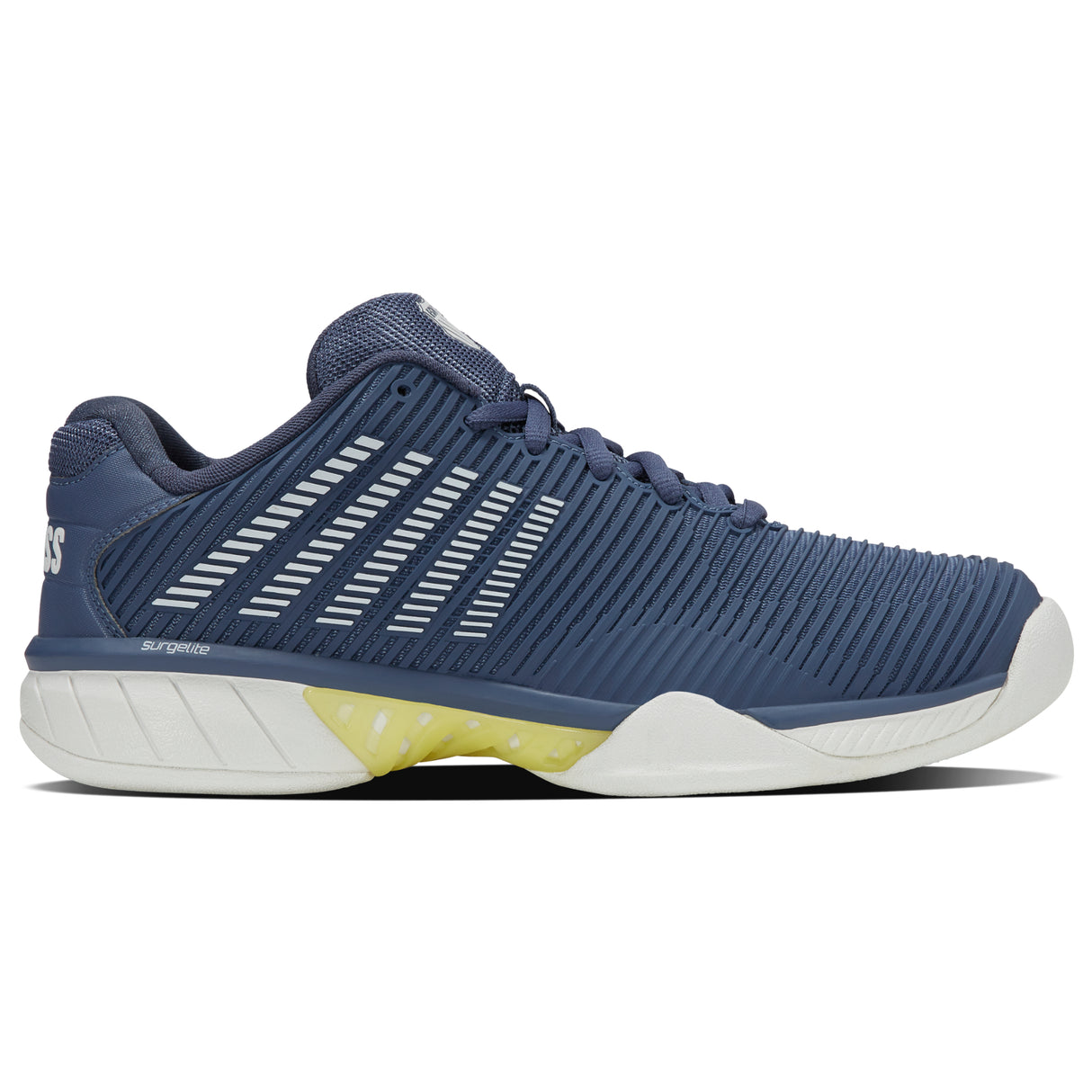 K-Swiss Hypercourt Express 2 Carpet Court Tennis Shoe (Mens) - Vintage Indigo/Blanc De Blanc/Luminary Green
