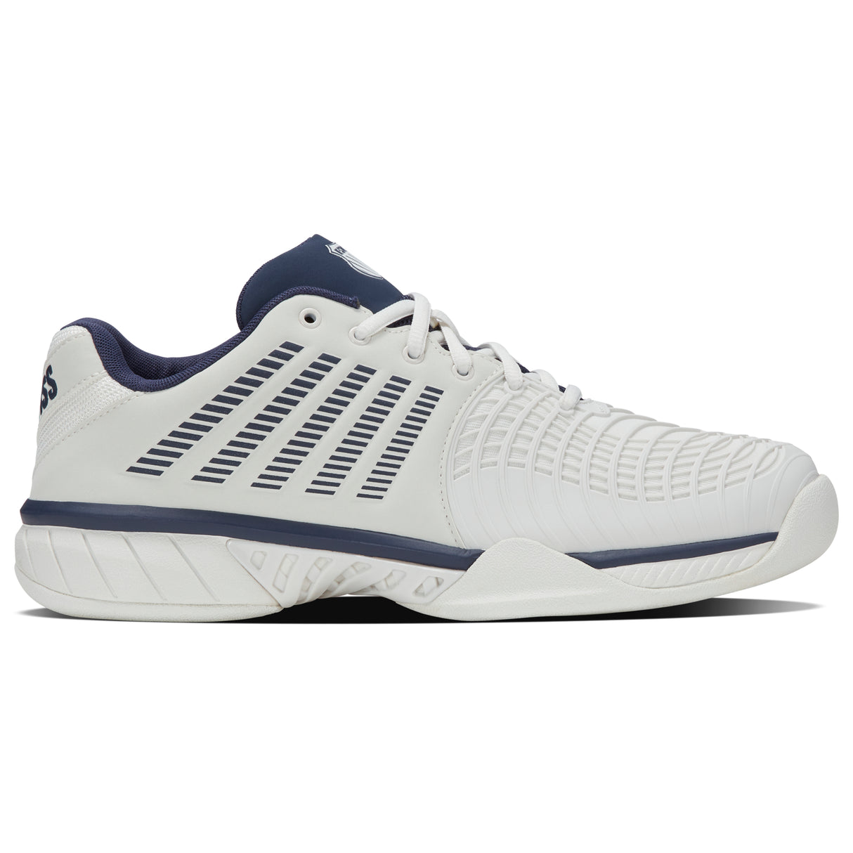 K-Swiss Express Light 3 Carpet Court Tennis Shoes (Mens) - Blanc de Blanc/Naval Academy