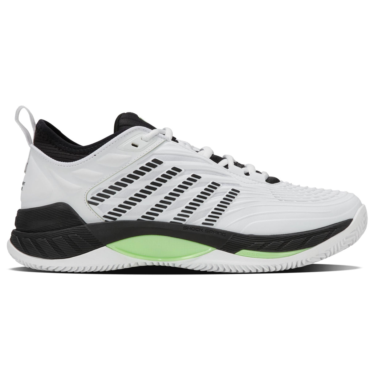 K-Swiss Hypercourt Supreme 2 Clay Court Tennis Shoe (Mens) - White/Black/Soft Neon Green