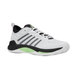 K-Swiss Hypercourt Supreme 2 Clay Court Tennis Shoe (Mens) - White/Black/Soft Neon Green