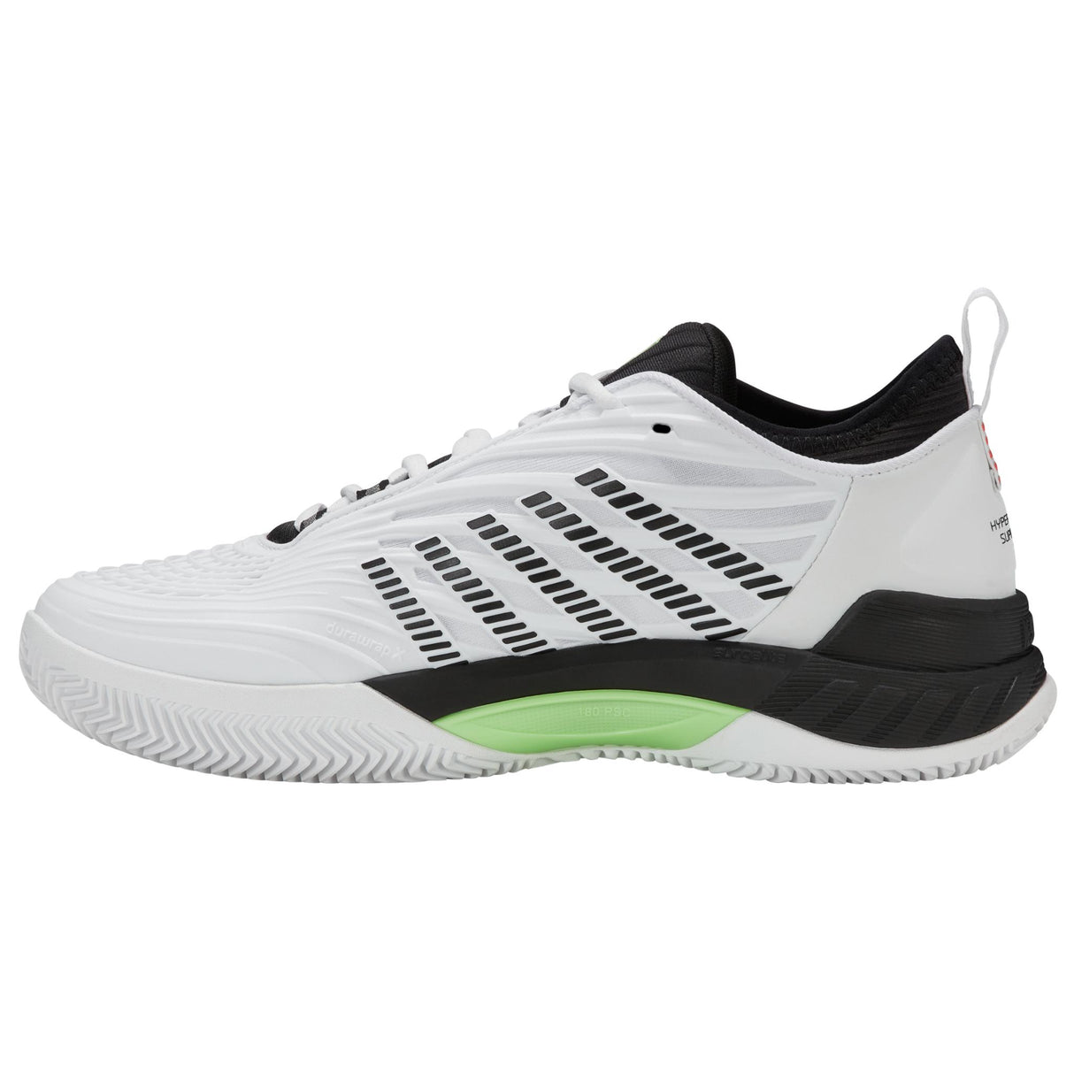 K-Swiss Hypercourt Supreme 2 Clay Court Tennis Shoe (Mens) - White/Black/Soft Neon Green