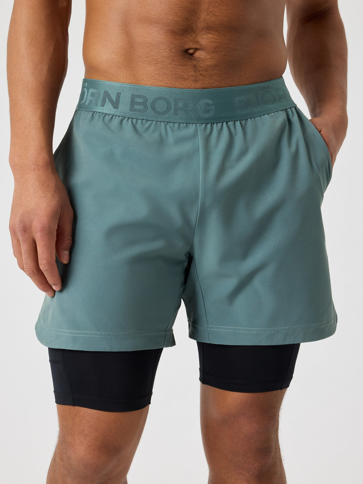 Bjorn Borg Borg 2 In 1 Shorts (Mens) - Balsam Green