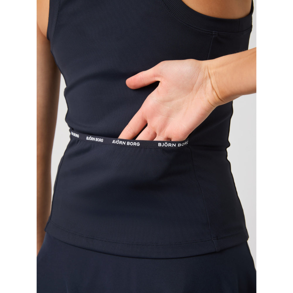 Bjorn Borg Ace Pocket Ribbed Tank Top (Ladies) - Night Sky