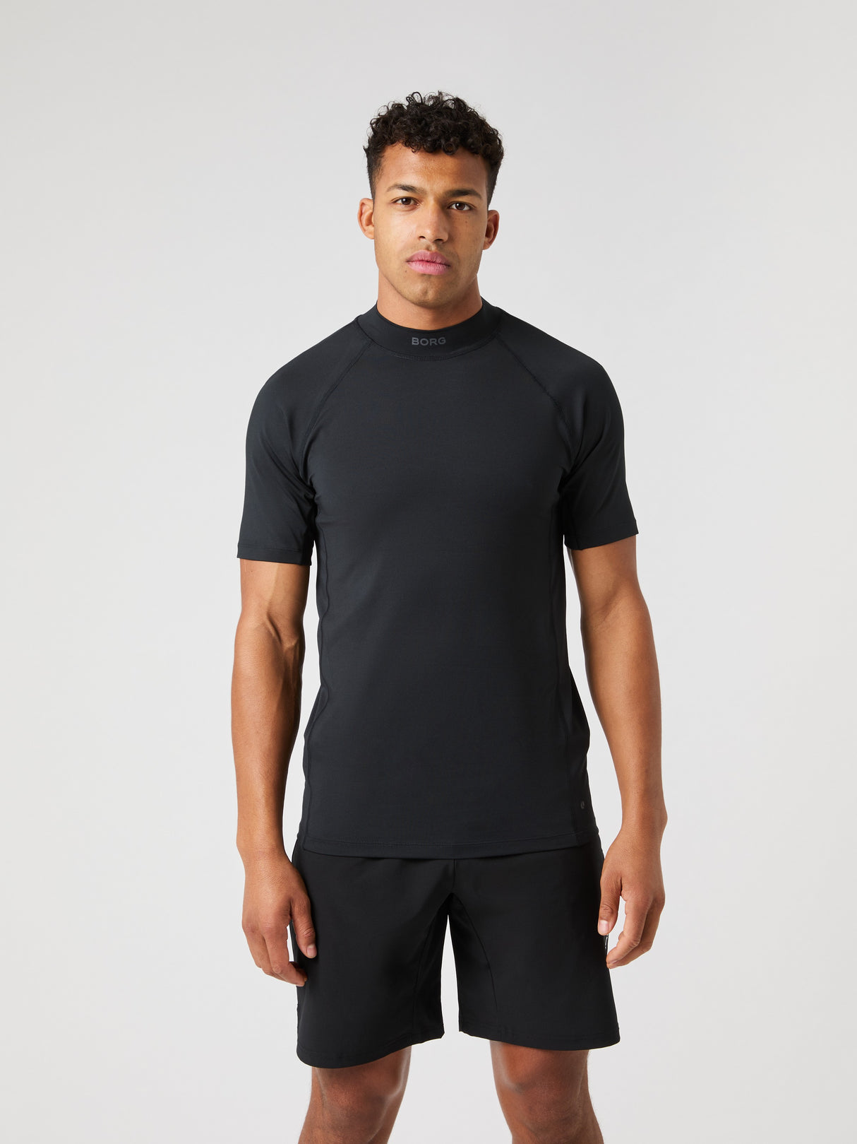 Bjorn Borg Borg Mock Neck T-Shirt (Mens) - Black Beauty